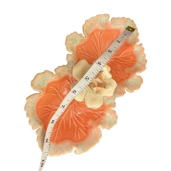 Vintage California Pottery Mid Century Rose Serving Trinket Cottagecore Dish - Picture 6 of 8